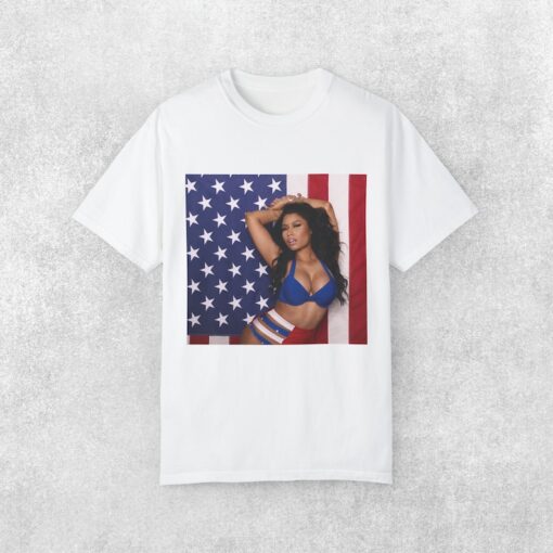 Nicki Minaj With American Flag Iconic Logo Tee | Hip-Hop Shirt