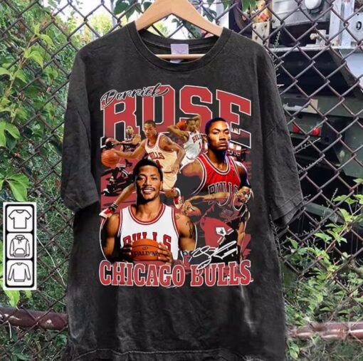 Vintage 90s Graphic Style Derrick Rose T-Shirt - Derrick Rose Vintage