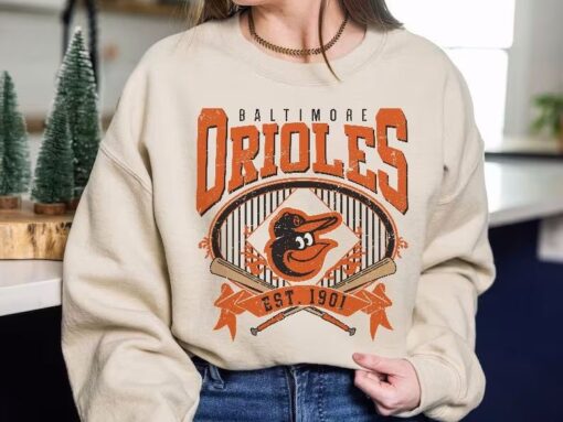 Baltimore Baseball Sweatshirt Vintage Style Baltimore Baseball