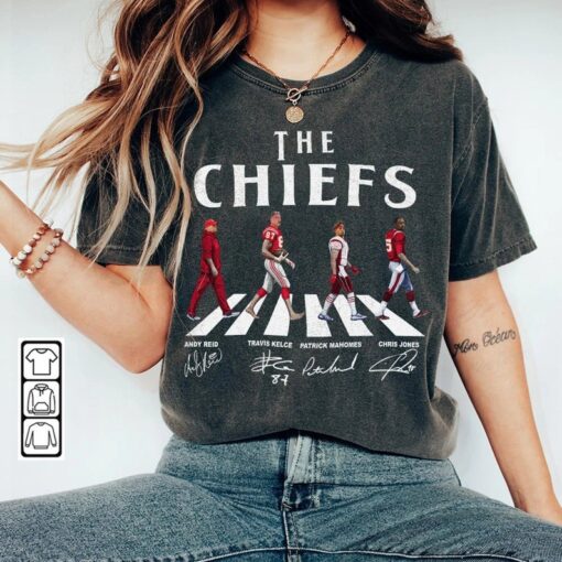 Chiefs Walking Abbey Road Signatures Football Shirt, Andy Reid