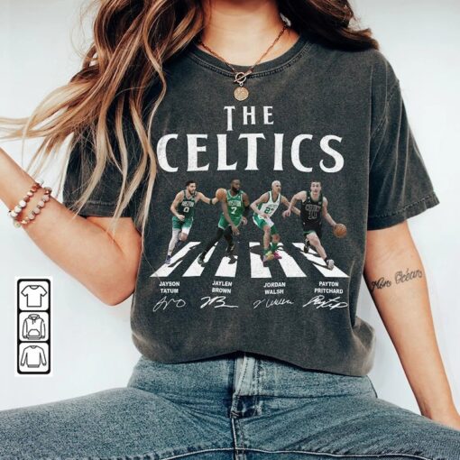 Celtics Walking Abbey Road Signatures Basketball Shirt, Jayson Tatum