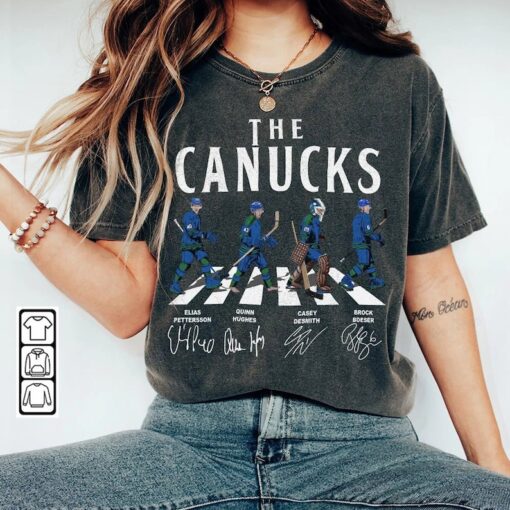 Canucks Walking Abbey Road Signatures Ice Hockey Shirt