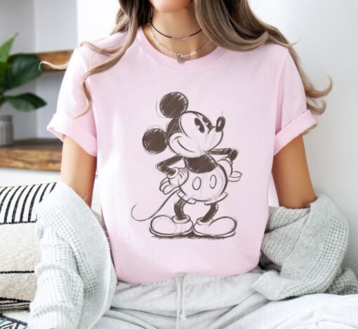 Disney Mickey And Friends Mickey Mouse Sketch Portrait Unisex Tee