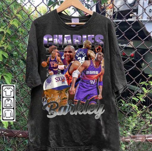 Vintage 90s Graphic Style Charles Barkley T-Shirt - Retro American Bas