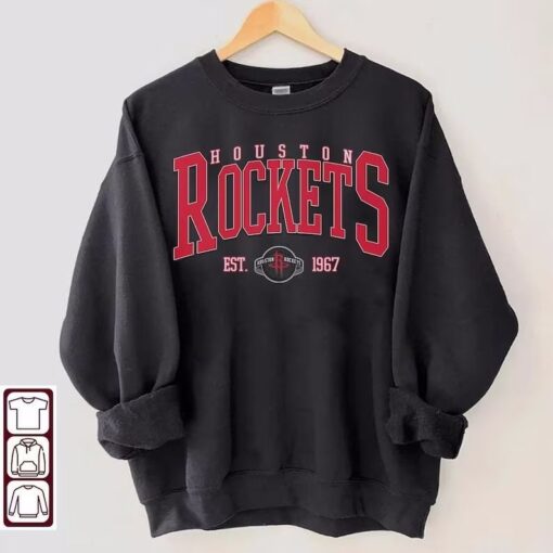 Retro Houston Rocket Sweatshirt T-Shirt, Houston Basketball Shirt