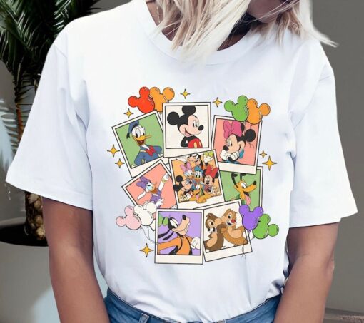 Retro Disney Characters Take Photos Shirt