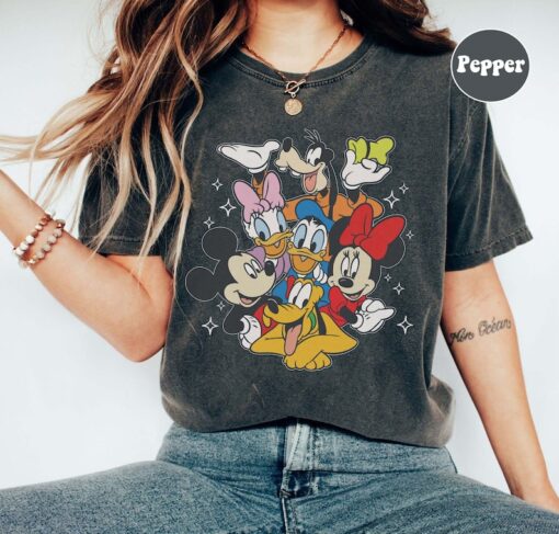 Retro Mickey And Friends Comfort Colors Shirts, Disney Kids Shirt