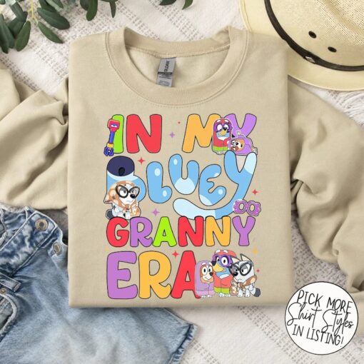 In My Granny Era Sweatshirt, Grannies Shirt, Blue Dog and Bingo Shirt