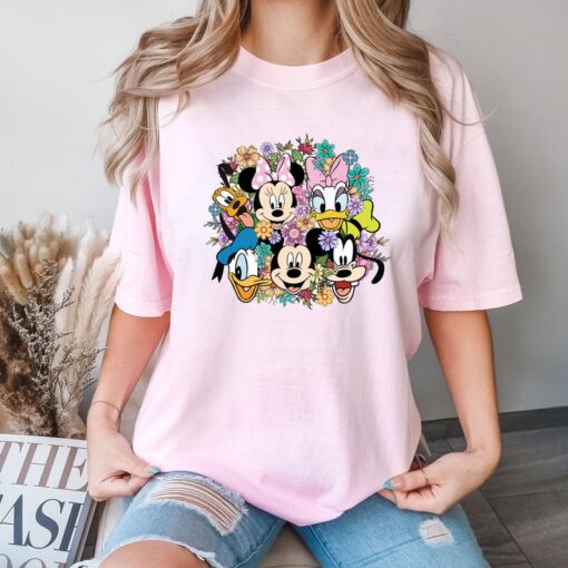 Comfort Colors® Floral Mickey And Friends Shirt