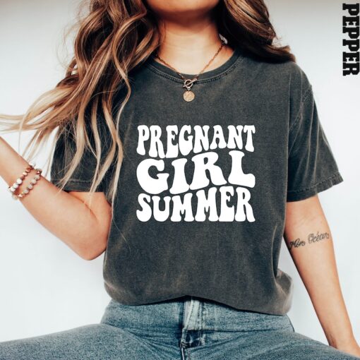 Comfort Colors® Pregnant Girl Summer Shirt, Pregnant Shirt