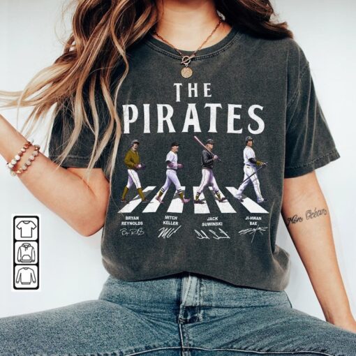 Pirates Walking Abbey Road Signatures Baseball Shirt, Bryan Reynolds