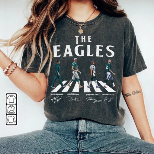 Eagles Walking Abbey Road Signatures Football Shirt, Nick Sirianni