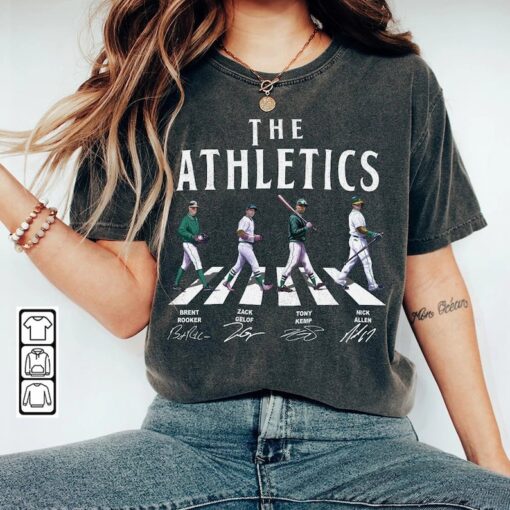 thletics Walking Abbey Road Signatures Baseball Shirt, Brent Rooker