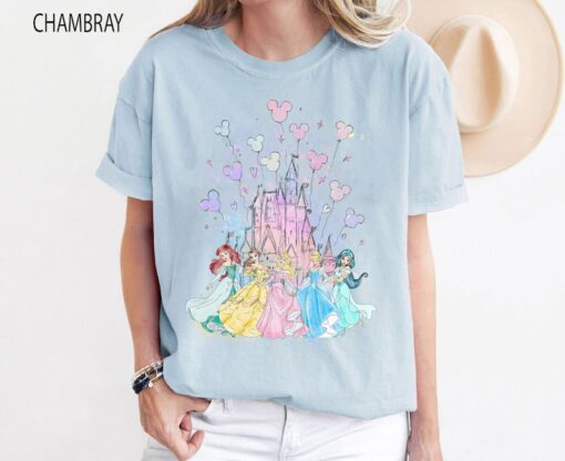 Disney Watercolor Princess Shirt, Disneyworld Princess Shirt