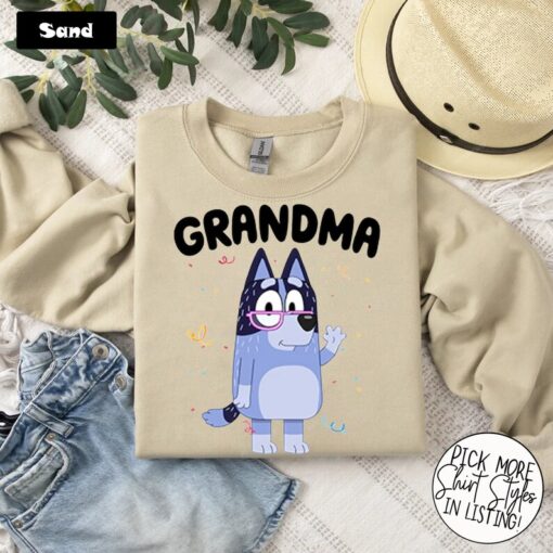 Blue Dog Grandma Life Shirt, Mum Blue Dog Birthday Party Shirt