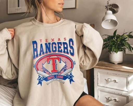 Vintage Texas Ranger Baseball Sweatshirt, Texas Crewneck Shirt