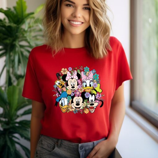 Comfort Colors® Floral Mickey And Friends Shirt