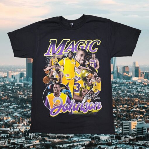 Magic Johnson #32 bootleg style Graphic T-shirt S-2XL