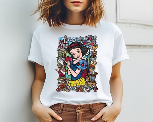 Vintage Snow White Stained Glass Shirt, Snow White Shirt