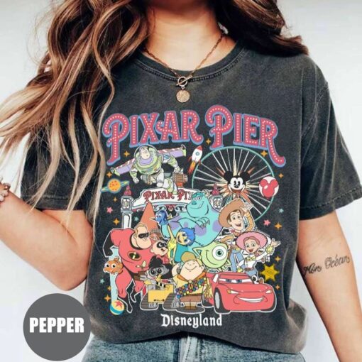 Vintage Meet me at Pixar Pier Shirt, Disney Pixar characters shirt