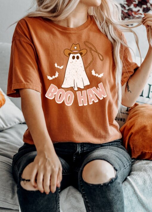 Retro Halloween Comfort Colors Shirt, Boo Haw Western Shirt