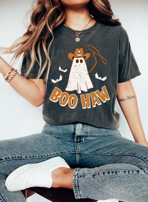 Retro Halloween Comfort Colors Shirt, Boo Haw Western Shirt