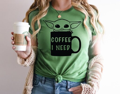 Baby Yoda Coffee I Need, Baby Yoda Coffee Mug, Baby Yoda Shirt, Coffee