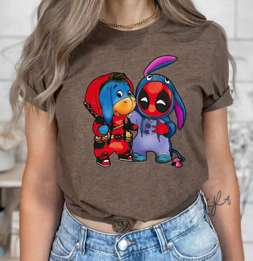 Disney Eeyore and Deadpool Friends Matching Costume Shirt