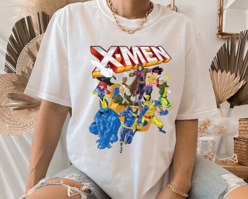 Marvel X-Men Vintage Group Shot Logo T-Shirt, Marvel Superhero Shirt