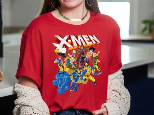 Marvel X-Men Vintage Group Shot Logo T-Shirt, Marvel Superhero Shirt