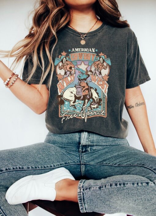 Western American Rodeo Shirt, Vintage Inspired Tee Shirt