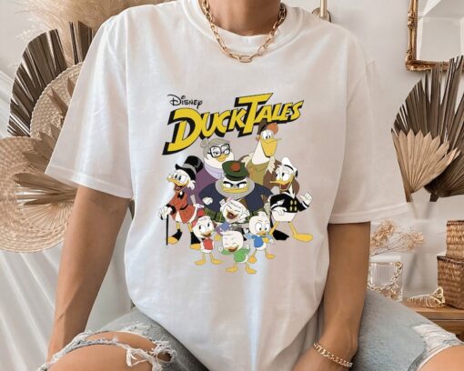 Disney DuckTales Group Shot Logo T-Shirt, Scrooge McDuck,Huey,Dewey