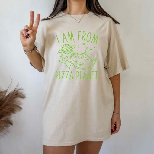 Disney Pixar Toy Story Neon Green Alien Pizza Planet T-Shirt