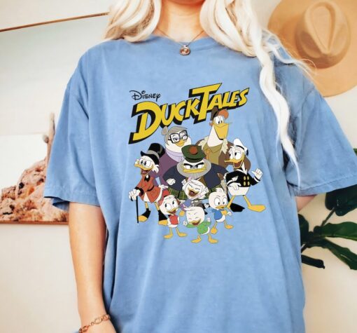 Disney DuckTales Group Shot Logo T-Shirt, Scrooge McDuck,Huey,Dewey