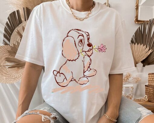 Disney Lady and the Tramp Lady Puppy Sketch T-Shirt,Animal Kingdom