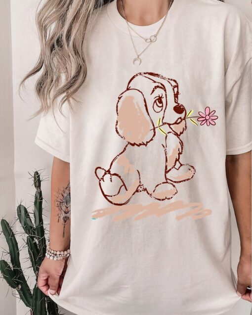 Disney Lady and the Tramp Lady Puppy Sketch T-Shirt,Animal Kingdom