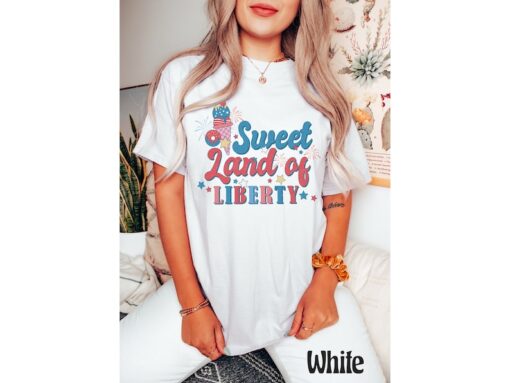 Comfort Colors® Sweet Land Of Liberty, Peace 4th Of July Shirt