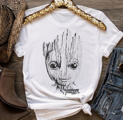 Marvel Guardians Of The Galaxy Vol 3 Groot Cute Big Face T-Shirt