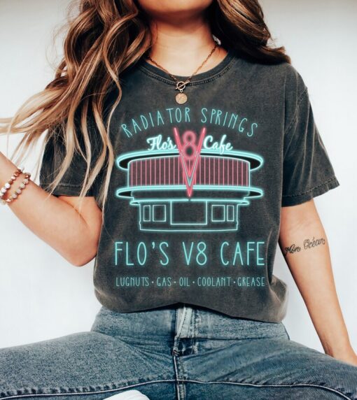 Disney Pixar Cars Flo's V8 Cafe Poster Graphic T-Shirt