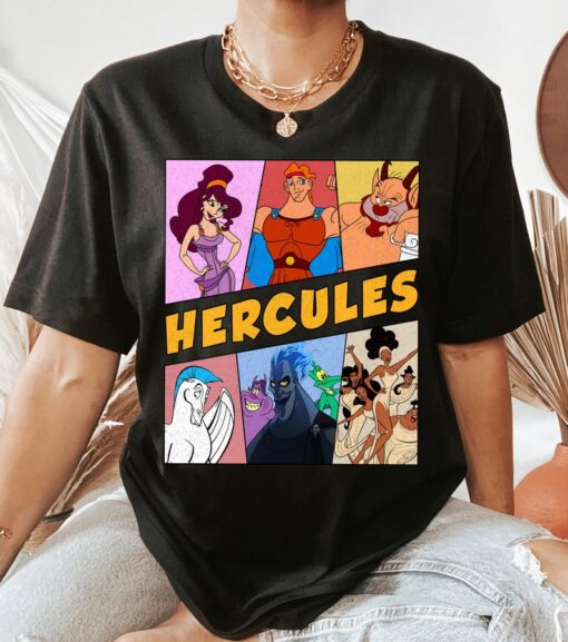 Disney Hercules Retro 90s Group Characters T-Shirt, Hercules, Megara