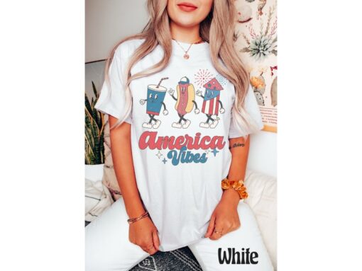 Comfort Colors® America Vibes, Retro USA Shirt, 4th of July Tee