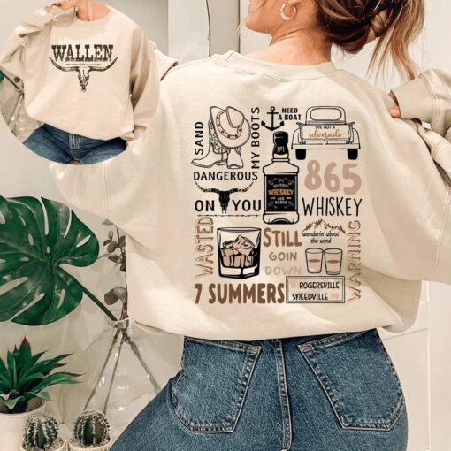 Wallen Western Sweatshirt, Retro Wallen Western Sweatshirt