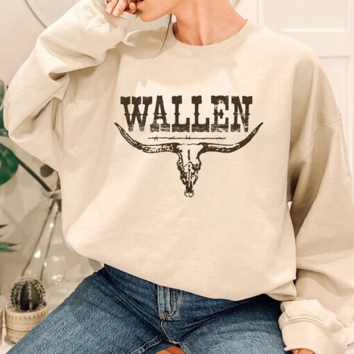 Wallen Western Sweatshirt, Retro Wallen Western Sweatshirt