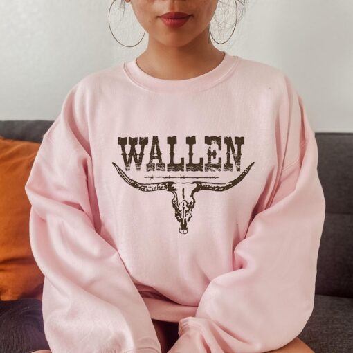 Wallen Western Sweatshirt, Retro Wallen Western Sweatshirt