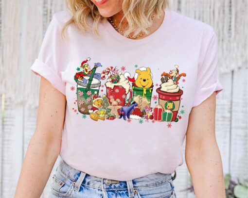 Disney Winnie The Pooh Christmas Coffee Latte Drink Cup Shirt