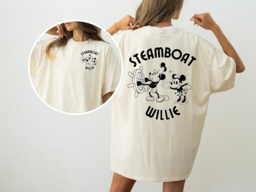 Steamboat Willie Shirt, Double Sided Steamboat Willie Shirt