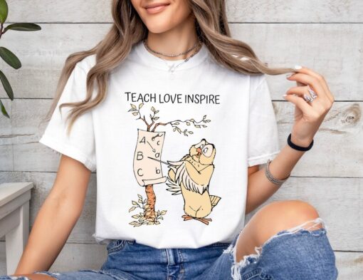 Disney Winnie The Pooh Owl Teacher Teach Love Inspire T-Shirt