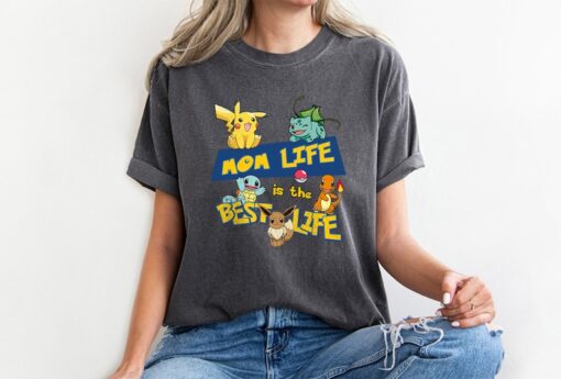 Mom Life Is The Best Life Shirt, PKM Characters Shirt, Pikachu T-Shirt