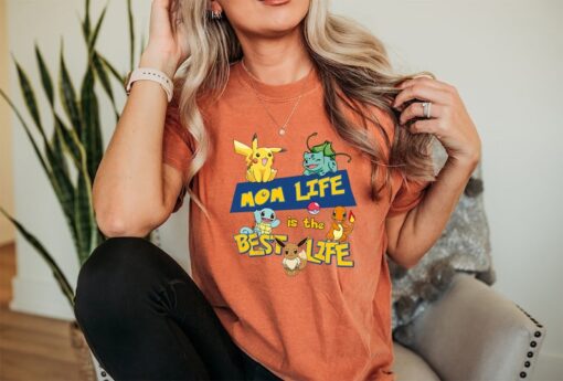 Mom Life Is The Best Life Shirt, PKM Characters Shirt, Pikachu T-Shirt