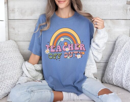 Comfort Colors® Retro Teacher Shirt, Teacher Off Duty Shirt